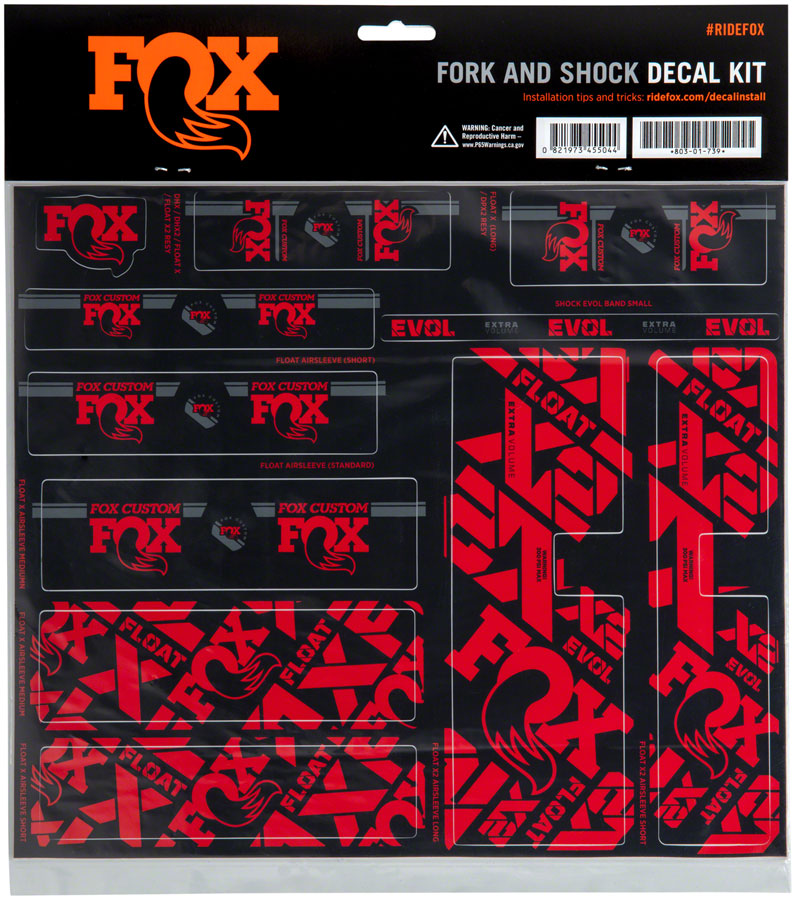 FOX Fork and Shock Decal Kit Red