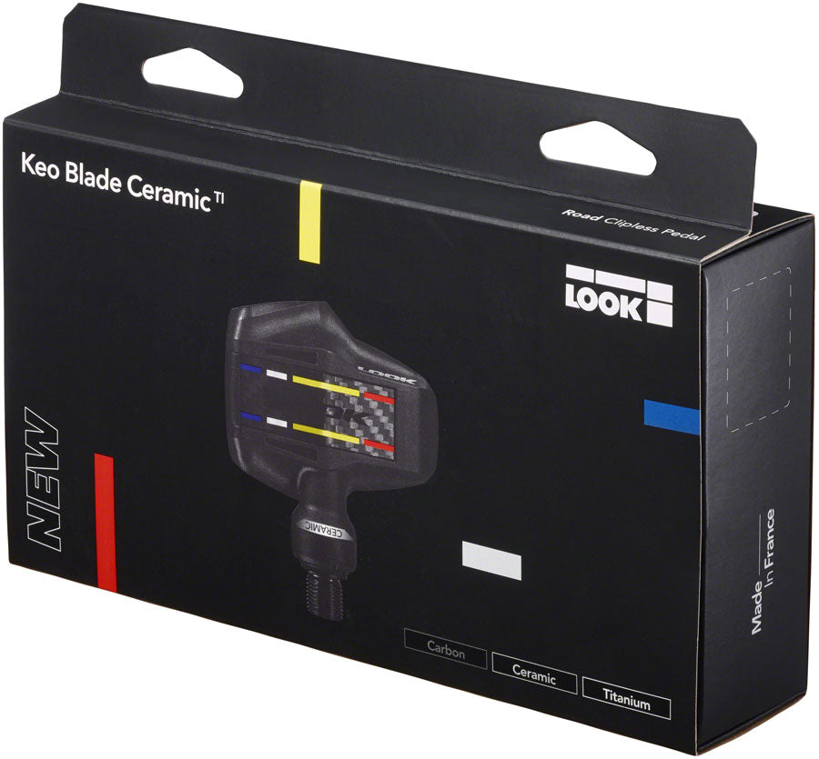 LOOK KEO Blade Carbon Ceramic Ti Pedals - Single Sided Clipless, Titanium, 9/16", Black. 56mm QF, 12Nm - Pedals - KEO Blade Carbon Ceramic Ti Pedals