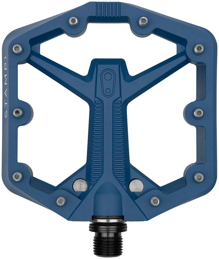 9/16 vs 1/2 pedals Crankbrothers Stamp 1 Gen 2 Pedals - Platform, Composite, 9/16", Navy,