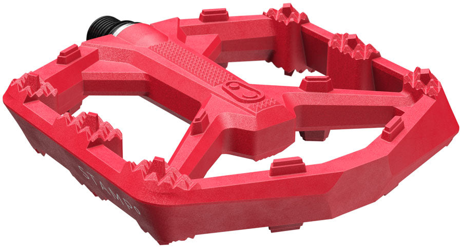 Crankbrothers Stamp 0 Pedals - Platform, Composite, 9/16", Bright Red, Large - Pedals - Stamp 0 Pedals