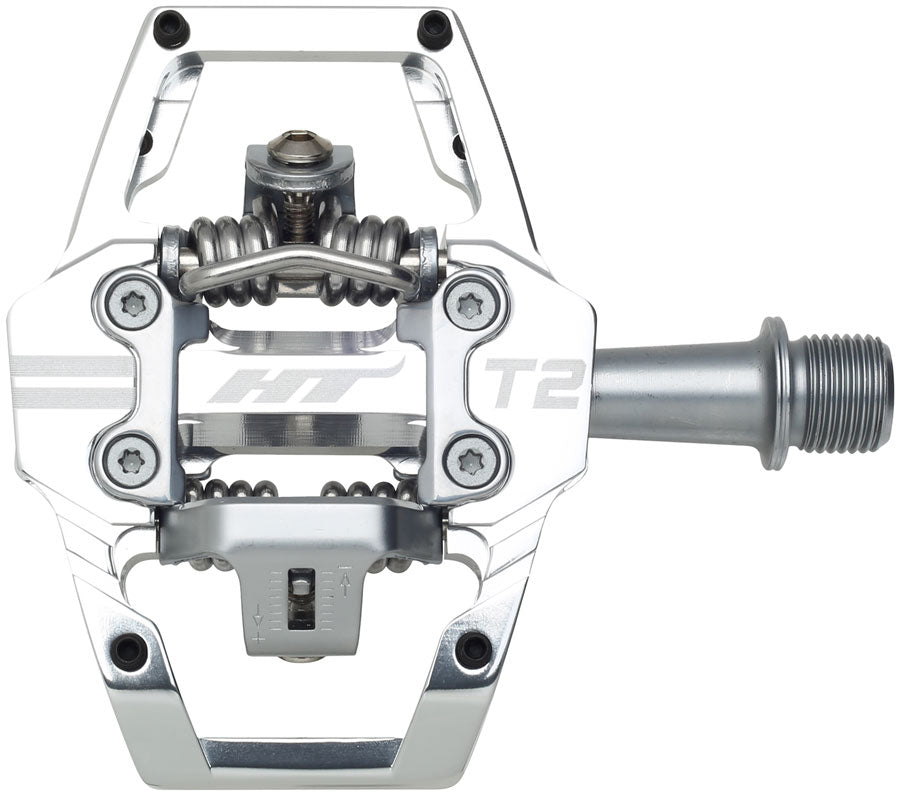 HT Components T2 Pedals - Dual Sided Clipless with Platform, Aluminum, 9/16
