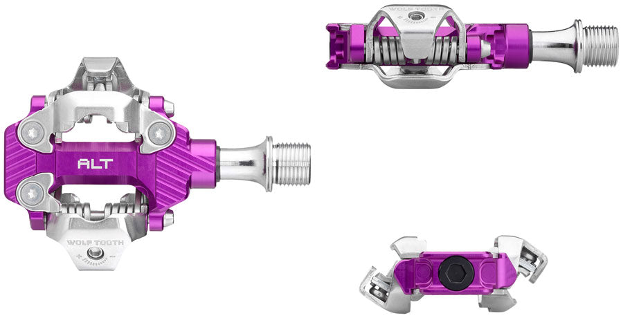 Wolf Tooth ALT XC Clipless Pedals - Dual Sided Clipless, Alloy, 9/16", Ultraviolet Purple, Pair, Shimano SPD - Pedals - ALT XC Clipless Pedals