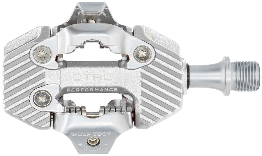 Wolf Tooth CTRL Trail Performance Clipless Pedals - Dual Sided Clipless, Alloy, 9/16", Raw Silver, Pair, Shimano SPD - Pedals - CTRL Trail Performance Pedals