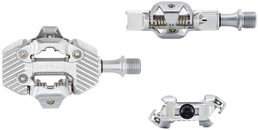 Wolf Tooth CTRL Trail Performance Clipless Pedals - Dual Sided Clipless, Alloy, 9/16", Raw Silver, Pair, Shimano SPD - Pedals - CTRL Trail Performance Pedals