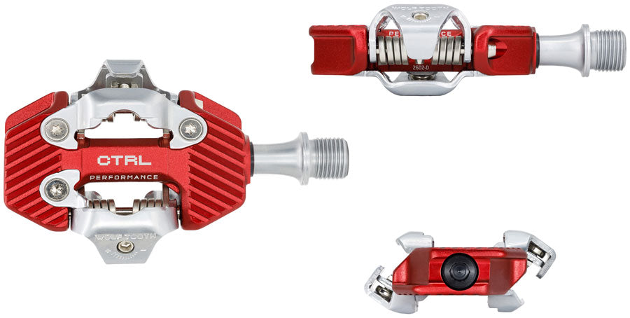 Wolf Tooth CTRL Trail Performance Clipless Pedals - Dual Sided Clipless, Alloy, 9/16", Red, Pair, Shimano SPD - Pedals - CTRL Trail Performance Pedals