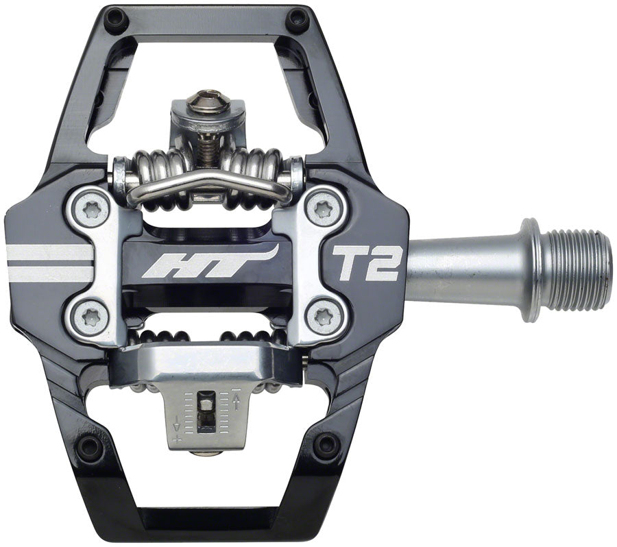 HT Components T2 Pedals - Dual Sided Clipless with Platform, Aluminum, 9/16