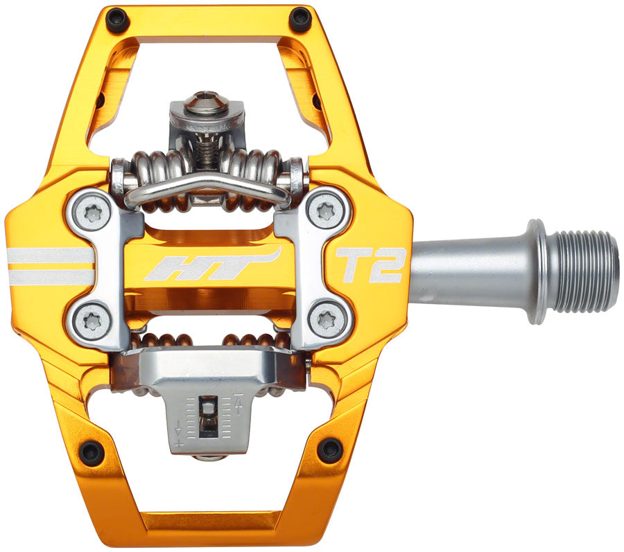 HT Components T2 Pedals - Dual Sided Clipless with Platform, Aluminum, 9/16", Orange MPN: 102001T2XXXX2Y51G1X1 Pedals T2 Pedals