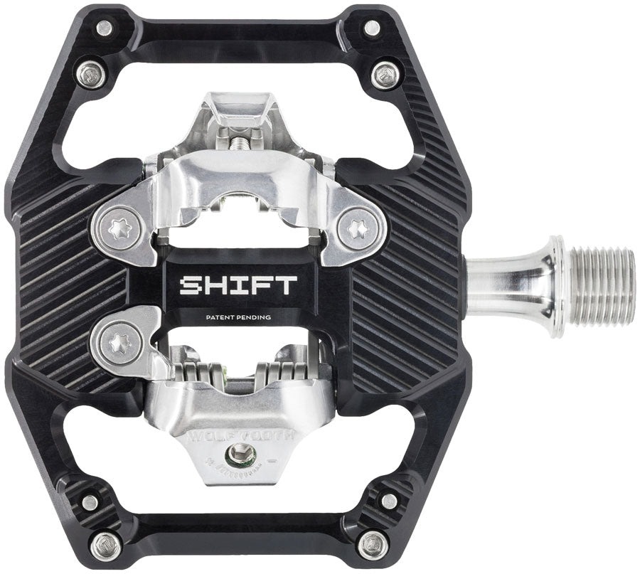 Wolf Tooth SHIFT Gravity Clipless Pedals - Dual Sided Clipless, Alloy, 9/16", Black, Pair, Shimano SPD - Pedals - SHIFT Gravity Clipless Pedals