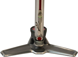 Silca Superpista Ultimate 'Hiro' Edition Floor Pump - 160psi, Stainless Steel, Red Hose with Hiro V2 Chuck, Silver - Floor Pump - Superpista Ultimate Hiro Edition Pump