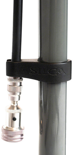 Silca Pista Plus Floor Pump - Steel Body, Ash Wood Handle, 220psi, Classic Press-On Chuck, Black - Floor Pump - Pista Plus Floor Pump