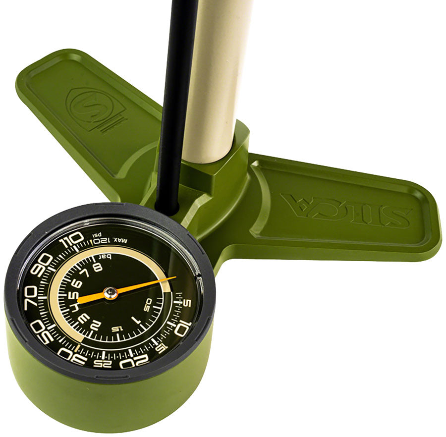 Silca Terra Floor Pump - Aluminum Barrel, 2-Stage Gauge, 120psi, Gray - Floor Pump - Terra Floor Pump