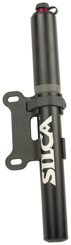 Silca Gravelero Mini Pump - 80psi, Aluminum, Presta/Schrader, With Bracket, Retractable hose - Frame Pump - Gravelero Mini Pump