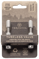 Teravail Alloy Tubeless Valves - Pair, 48mm,  Matte Silver MPN: YF-00240-48MM UPC: 708752530508 Tubeless Valves Alloy Tubeless Valves