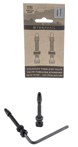 Teravail Standard Tubeless Valve Kit - Black, 50mm, Pair MPN: 19-000179 UPC: 708752561847 Tubeless Valves Standard Tubeless Valve