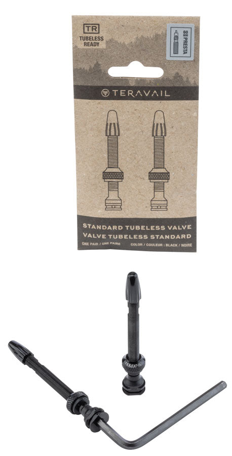 Teravail Standard Tubeless Valve Kit - Black, 60mm, Pair MPN: 19-000179 UPC: 708752561861 Tubeless Valves Standard Tubeless Valve