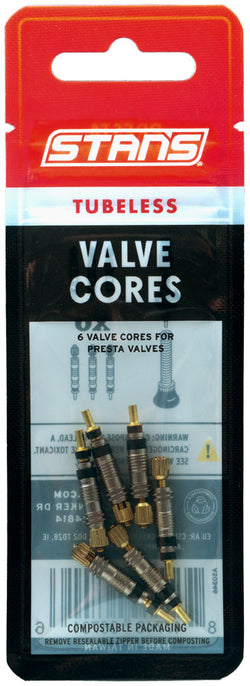 Stan's Tubeless Universal Valve Cores - Presta, 6 Pack - Valve Part - Valve Core
