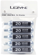 Lezyne 20g CO2 Cartridge, Pack of 5 MPN: 1-C2-CRTDG-V120P5 CO2 and Pressurized Inflation Device Lezyne 20g Threaded CO2 Cartridge