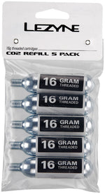 Lezyne 16g CO2 Cartridge, Pack of 5 MPN: 1-C2-CRTDG-V116P5 CO2 and Pressurized Inflation Device Lezyne 16g Threaded CO2 Cartridge