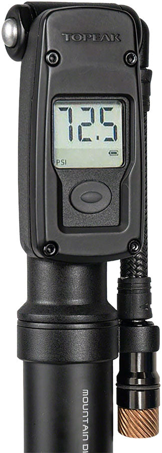 Topeak Mountain Digital Shock/Tire Mini Pump - 2Stage, 300psi, Black - Frame Pump - Mountain Digital 2Stage Shock/Tire Pump