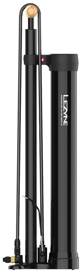 LEZYNE　PRESSURE OVER DRIVE BLACK　フロアポンプ Lezyne Pressure Overdrive Floor Pump: Black Floor Pump Color Black