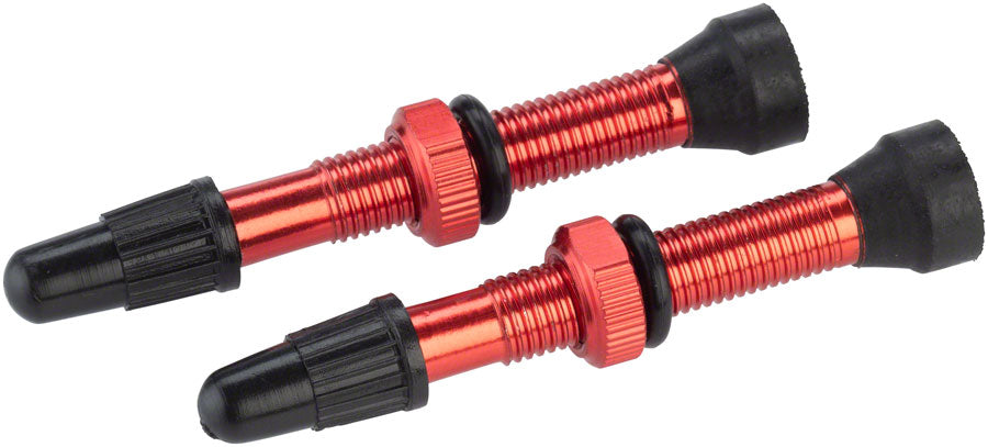 WHISKY No.9 Alloy Tubeless Valves - Pair, 40mm, Red MPN: RVT40L-KY-W-RED UPC: 708752228726 Tubeless Valves No.9 Alloy Tubeless Valves