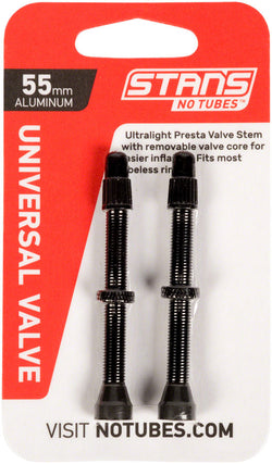 Stan's Alloy Valve Stems - 55mm, Pair, Black MPN: AS0151 UPC: 847746038184 Tubeless Valves Alloy Valve Stems