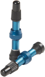 Stan's NoTubes Alloy Valve Stems - 35mm, Pair, Blue - Tubeless Valves - Alloy Valve Stems