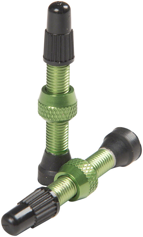 Stan's NoTubes Alloy Valve Stems - 35mm, Pair, Green - Tubeless Valves - Alloy Valve Stems