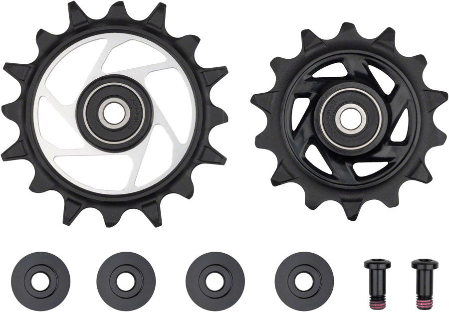 SRAM XX SL Eagle T-Type AXS Rear Derailleur Pulley Kit - 14t Upper and 16t Lower MPN: 11.7518.104.006 UPC: 710845888823 Pulley Assembly XX SL Eagle T-Type AXS Rear Derailleur Pulley Kit