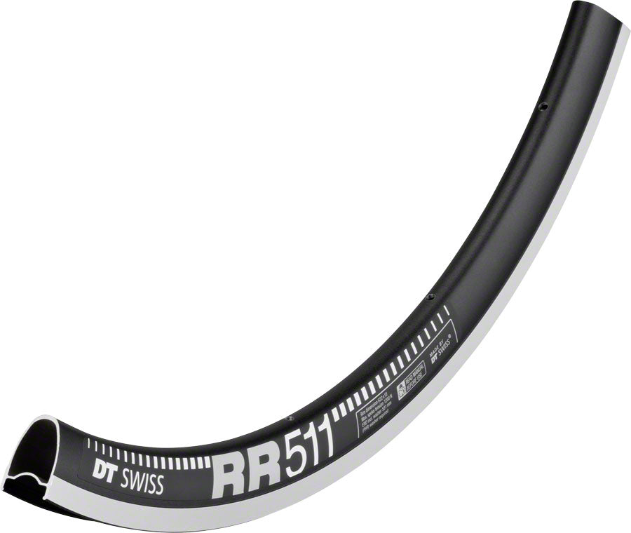 DT Swiss RR 511 700c Tubeless-Ready Road Rim 32h Black, Includes Squorx Rim Washers