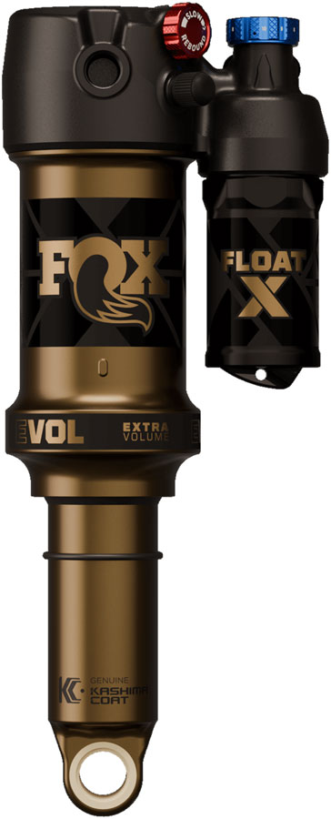 FOX FLOAT X Factory Rear Shock - Trunnion Metric, 185 x 55 mm, EVOL LV, 0.4 ci Spacer, 2-Position Lever, Kashima Coat - Rear Shock - Float X Factory Rear Shock