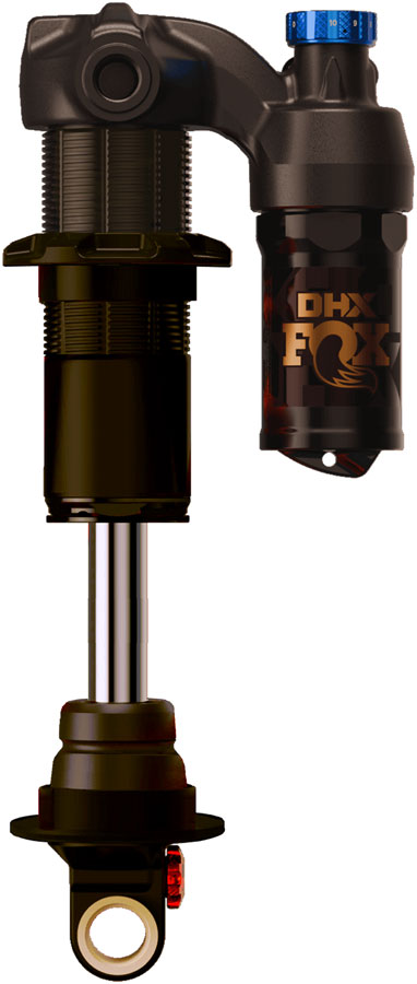 FOX DHX Factory Rear Shock - Trunnion Metric, 205 x 60 mm, 2-Position Lever, Hard Chromoly Stanchion, Black - Rear Shock - DHX Factory Rear Shock