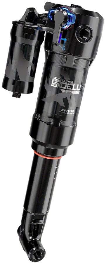 RockShox Super Deluxe Thru Shaft RCT Rear Shock - 230 x 57.5mm, Medium Reb/Comp, 380lb L/O Force, Trunnion, MPN: 00.4118.313.000 UPC: 710845855795 Rear Shock Super Deluxe Thru Shaft RCT Rear Shock