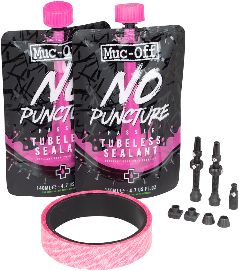 Muc-Off Ultimate Tubeless Kit - XC/Gravel, 25mm Tape, 44mm Valves