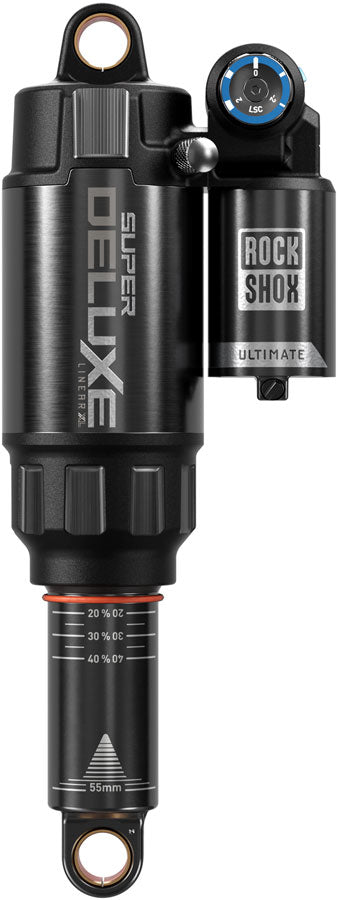 RockShox Super Deluxe Ultimate RC2T Rear Shock - 230 x 65 mm, Linear XL Air, Token Loc 2, Reb 55 / Comp 34, L/O 45, MPN: 00.4118.551.000 UPC: 710845930706 Rear Shock Super Deluxe Ultimate RC2T Linear XL Rear Shock