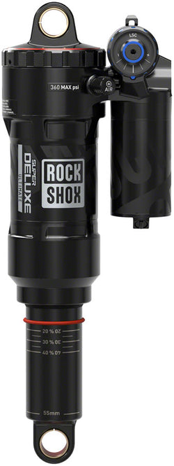 RockShox Super Deluxe Ultimate RC2T Rear Shock - 230 x 62.5mm, Linear Reb/L1Comp, 320lb L/O, Std, C1, CommencalMeta SX MPN: 00.4118.358.021 UPC: 710845883774 Rear Shock Super Deluxe Ultimate RC2T Rear Shock