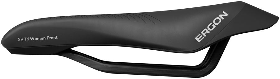 Ergon SR Tri Pro Carbon Saddle - Carbon, Black, Women's, Front - Saddles - SR Tri Pro Carbon Saddle