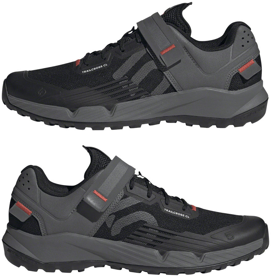 Five Ten Trailcross Mountain Clipless Shoes - Men's, Core Black/Gray Three/Red, 9 - Mountain Shoes - Trailcross Mountain Clipless Shoes - Men's, Core Black/Gray Three/Red