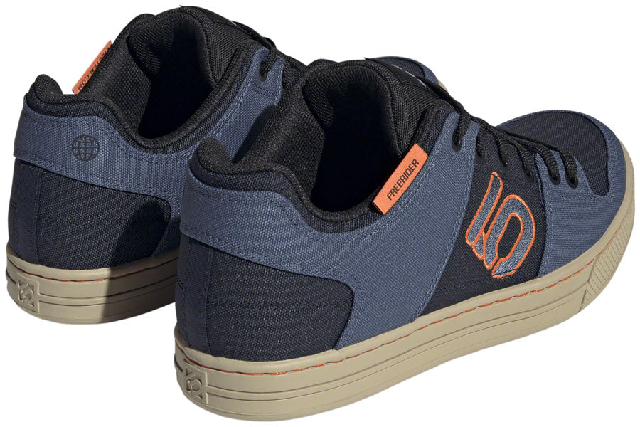 Five Ten Freerider Canvas Flat Shoes - Men's, Core Legend Ink/Wonder Steel/Impact Orange, 9 - Flat Shoe - Freerider Canvas Shoes - Men's, Core Legend Ink/Wonder Steel/Impact Orange