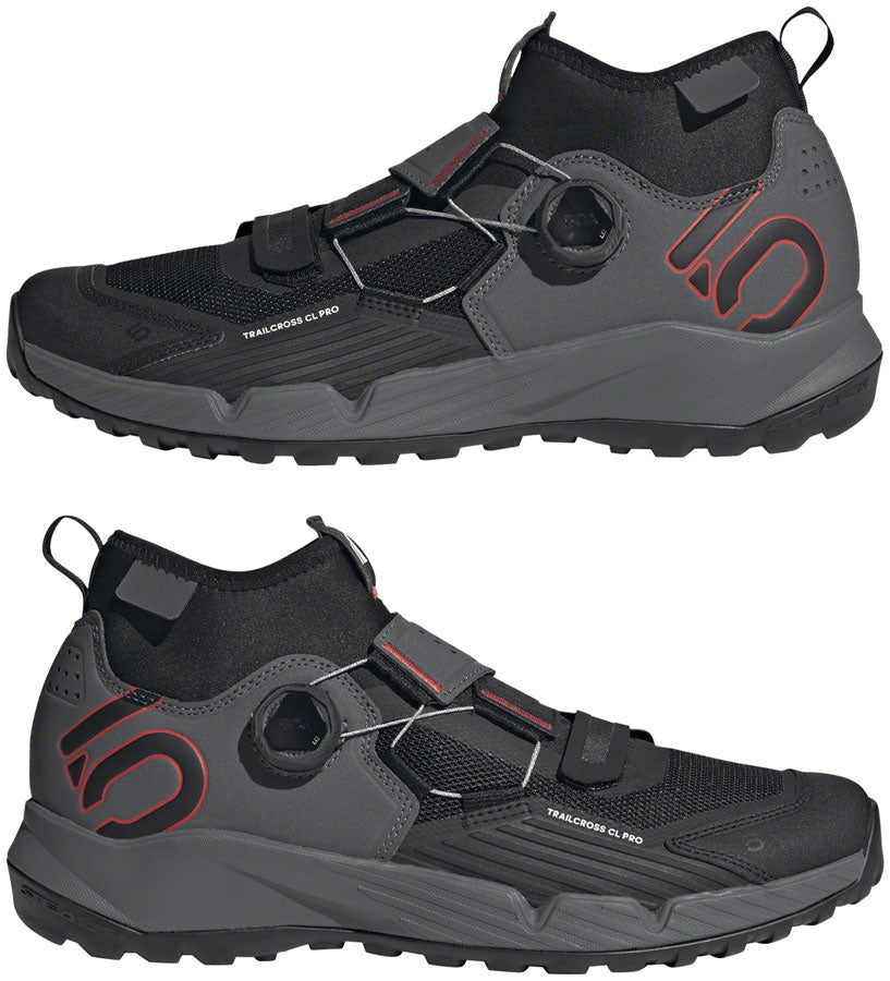 Five Ten Trailcross Pro Mountain Clipless Shoes - Men's, Gray Five/Core Black/Red, 9.5 - Mountain Shoes - Trailcross Pro Mountain Clipless Shoes - Men's, Gray Five/Core Black/Red