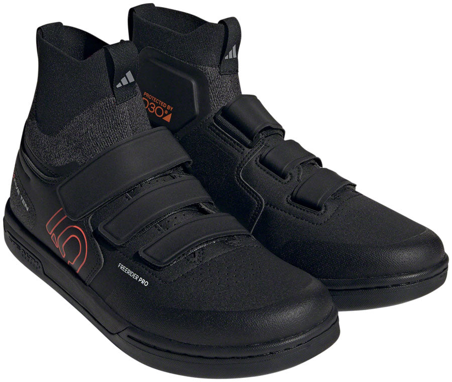 Five Ten Freerider Pro Mid VCS Flat Shoes - Men's, Core Black/Solar Red/Gray Three, 10.5 MPN: IF7436-10- UPC: 196460957067 Flat Shoe Freerider Pro Mid VCS Flat Shoes - Men's, Core Black/Solar Red/Gray Three