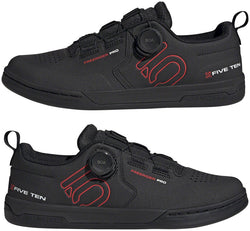 Five Ten Freerider Pro BOA Flat Shoes - Men's, Core Black/Red/FTWR White, 11.5 - Flat Shoe - Freerider Pro BOA Flat Shoes - Men's, Core Black/Red/FTWR White