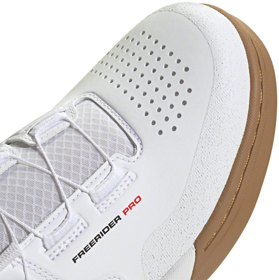 Five Ten Freerider Pro BOA Flat Shoes - Men's, FTWR White/Core Black/Red, 12.5 - Flat Shoe - Freerider Pro BOA Flat Shoes - Men's, FTWR White/Core Black/Red