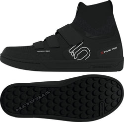 Five Ten Freerider Pro Mid VCS Flat  Shoes - Men's, Black / Footwear White / Carbon, 10 - Flat Shoe - Freerider Pro Mid VCS Flat Shoes - Men's, Black / Footwear White / Carbon