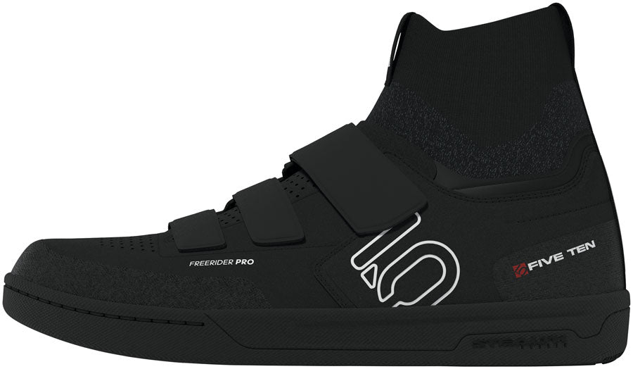 Five Ten Freerider Pro Mid VCS Flat  Shoes - Men's, Black / Footwear White / Carbon, 8 MPN: JP8926-8 UPC: 197617678026 Flat Shoe Freerider Pro Mid VCS Flat Shoes - Men's, Black / Footwear White / Carbon
