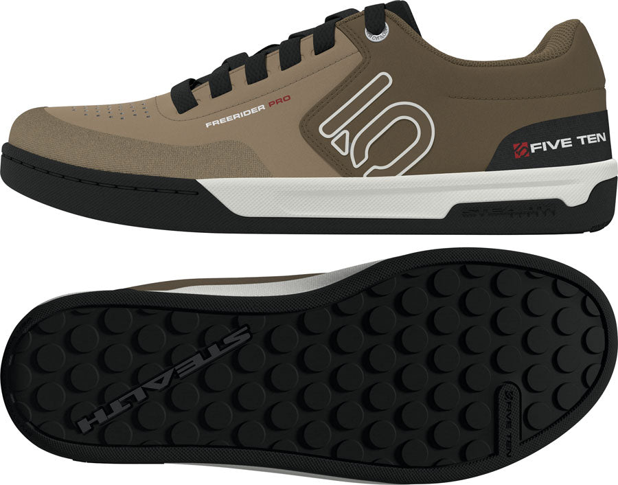 Five Ten Freerider Pro Flat Shoes - Men's, Cardboard/Off White/Core Black, 12 - Flat Shoe - Freerider Pro Flat Shoes - Men's, Cardboard/Off White/Core Black