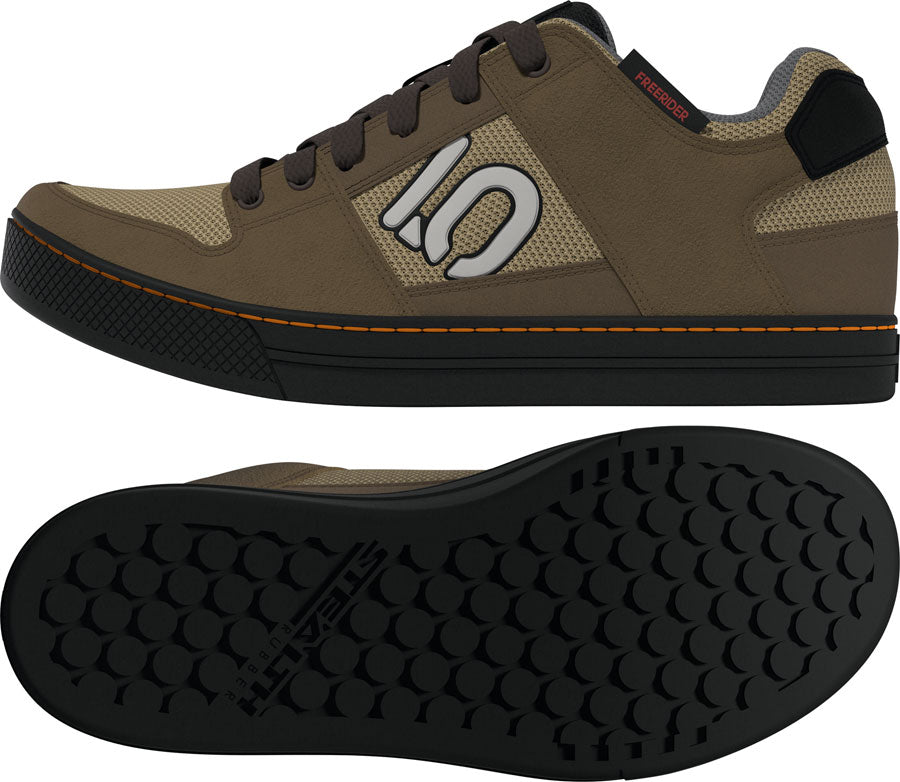 Five Ten Freerider Flat Shoes - Men's, Cardboard/Wonder Alumina/Pure Tangerine, 12 - Flat Shoe - Freerider Flat Shoes - Men's, Cardboard/Wonder Alumina/Pure Tangerine