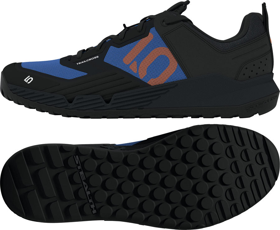 Five Ten Trailcross XT Flat Shoes - Men's, Core Black/Pure Orange/Ray Blue, 9.5 - Flat Shoe - Trailcross XT Flat Shoes - Men's, Core Black/Pure Orange/Ray Blue