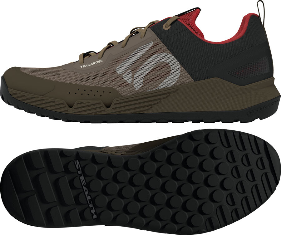 Five Ten Trailcross LT Flat Shoes - Men's, Cardboard/Off White/Core Black, 8 - Flat Shoe - Trailcross LT Flat Shoes - Men's, Cardboard/Off White/Core Black