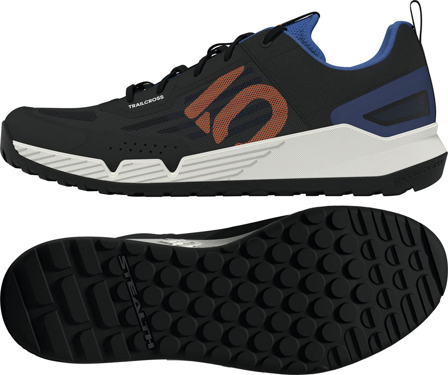 Five Ten Trailcross LT Flat Shoes - Men's, Core Black/Pure Orange/Ray Blue, 11 - Flat Shoe - Trailcross LT Flat Shoes - Men's, Core Black/Pure Orange/Ray Blue